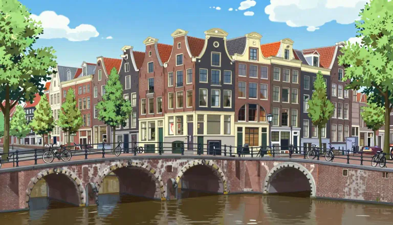 Visual representation of "amsterdam" - Amsterdam is the capital city of the Netherlands, known for its artistic heritage, elaborate canal system, and narrow houses with gabled facades.