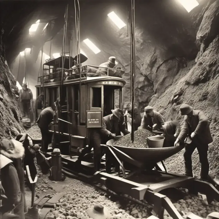 Visual representation of "tram" - In mining, a wagon or cart used to move ores inside the mine.