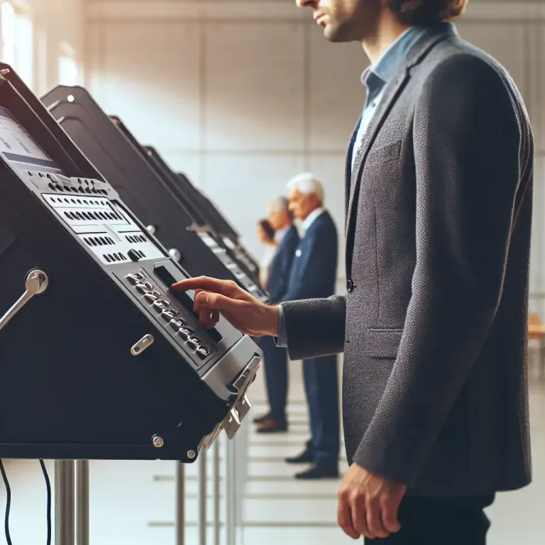 Visual representation of "voter" - A machine or device for voting