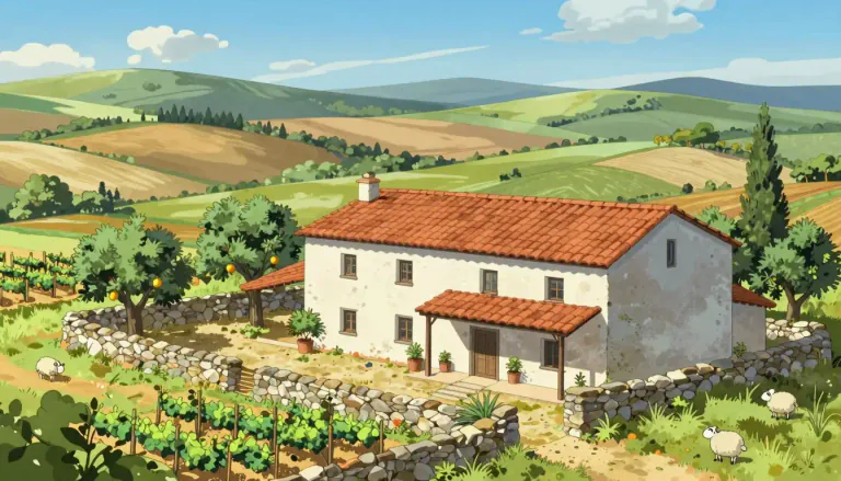 Visual representation of "finca" - A rural property or estate, often used for agricultural purposes.