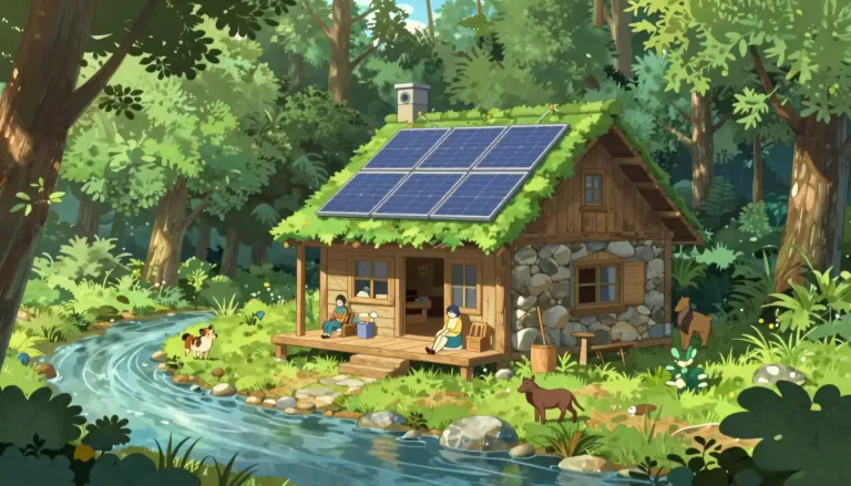 Visual representation of "ecolodge" - An accommodation option that allows guests to experience nature while promoting environmental conservation.