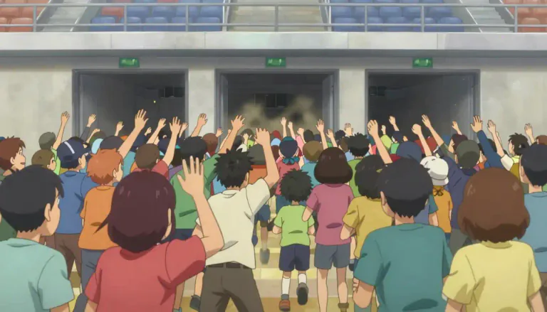 Visual representation of "stampede" - A sudden rush of a lot of people or animals, usually caused by fear.