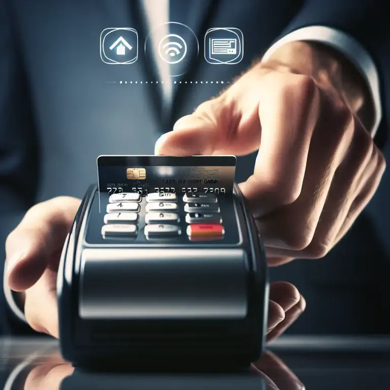 Visual representation of "swipe" - To use a card by sliding it in a machine