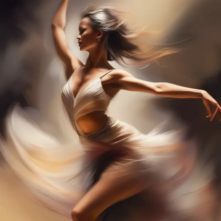 Visual representation of "shimmy" - A dance that involves shaking the body with fast small motions
