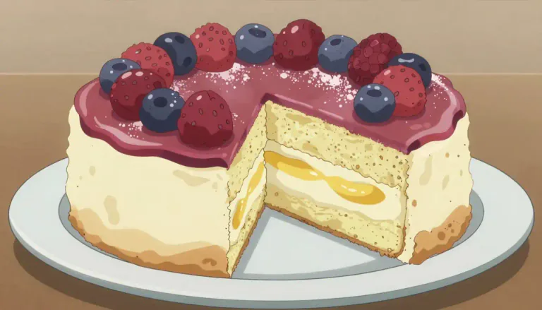 Visual representation of "torta" - A type of cake or pastry, typically round, often made with cream, fruit, or other sweet ingredients.