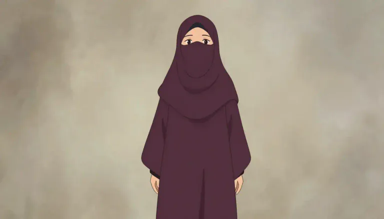Visual representation of "burqa" - A burqa is a full-body covering worn by some Muslim women that includes a veil over the face.