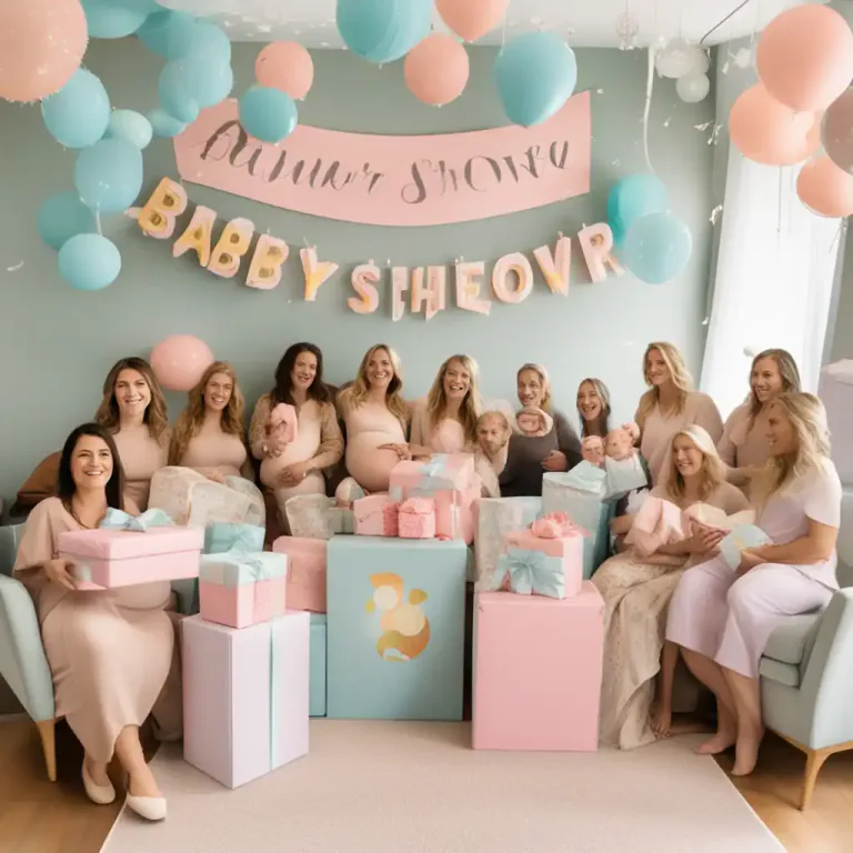 Visual representation of "shower" - A party to give presents to someone, such as a pregnant woman or a bride before a wedding.