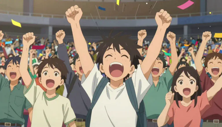 Visual representation of "wahoo" - A shout used to express excitement, joy, or enthusiasm.