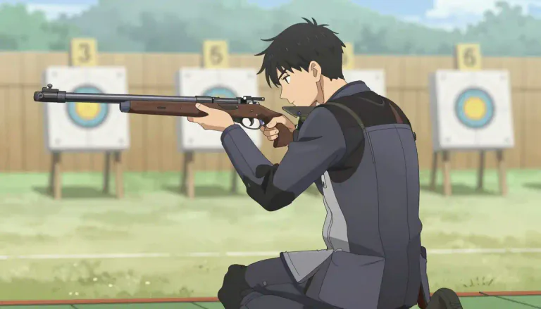 Visual representation of "marksman" - A person who is skilled in shooting at a target