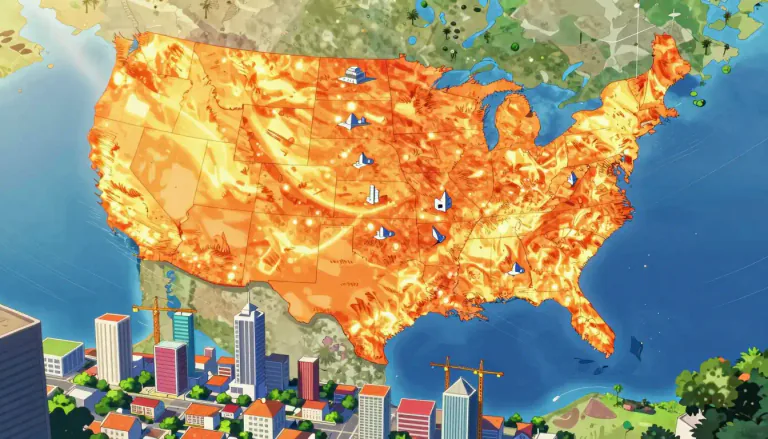 Visual representation of "sunbelt" - A geographical region in the southern United States known for its warm climate and rapid economic growth.