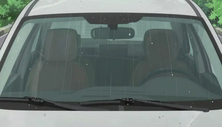 Visual representation of "windshield" - A piece of glass in front of a vehicle, for protecting the driver from wind and rain.
