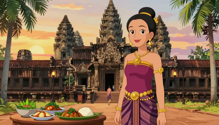 Visual representation of "cambodian" - Relating to Cambodia, its people, or their language.