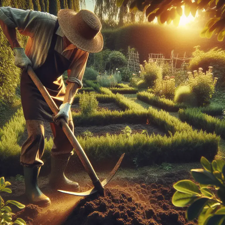 Visual representation of "grubber" - A tool with a heavy blade for breaking up soil.
