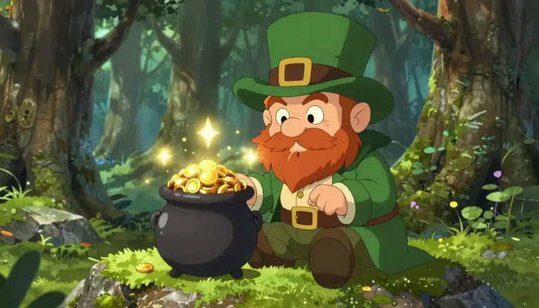 Visual representation of "leprechaun" - A magical creature in Irish stories often shown as a little old man who likes to cause mischief.