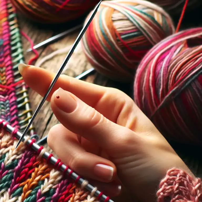 Visual representation of "stiletto" - A knitting needle with a sharp point