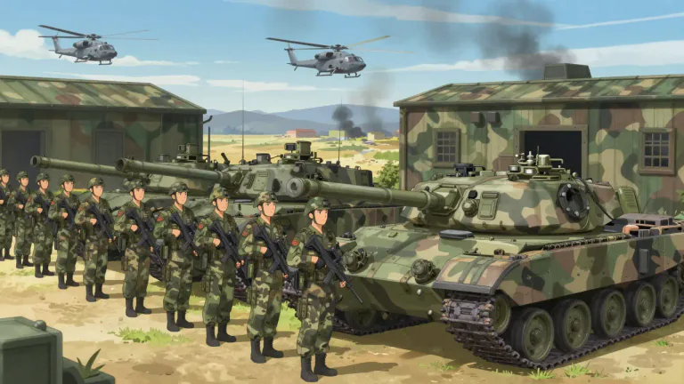 Visual representation of "military" - Related to the armed forces or war