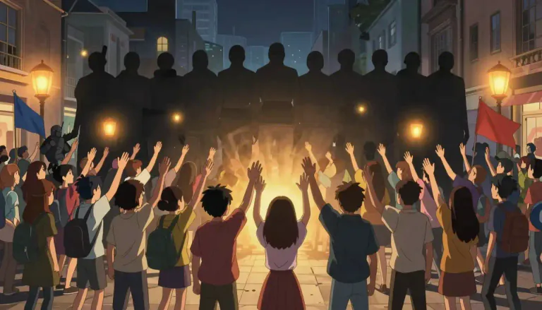 Visual representation of "intifada" - A movement characterized by a collective response to oppression aimed at achieving socio-political change.