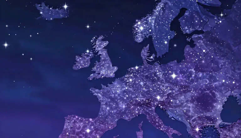 Visual representation of "sparkle" - to shine brightly with a lot of small points of light