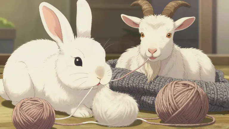 Visual representation of "angora" - A type of yarn or fabric made from the hair of the Angora goat or rabbit.