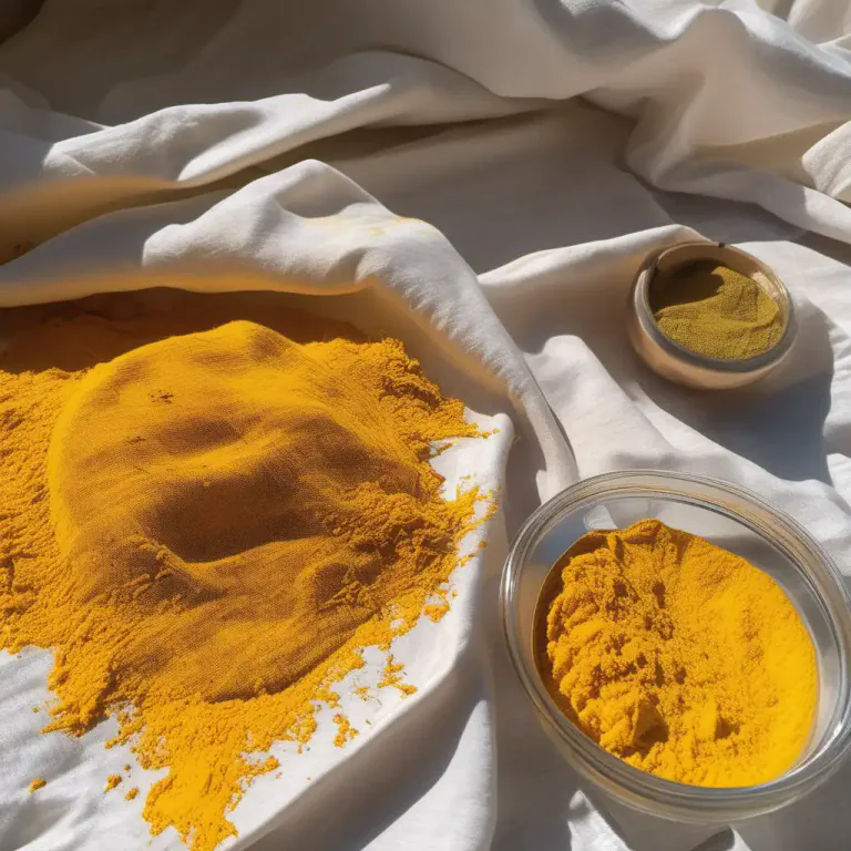 Visual representation of "turmeric" - Turmeric is also used as a natural dye, giving a bright yellow color to fabrics.