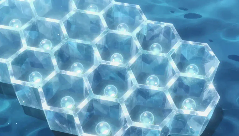 Visual representation of "clathrate" - A clathrate is a compound in which a gas or liquid is trapped within the cavities of another solid structure, often resembling a crystal.