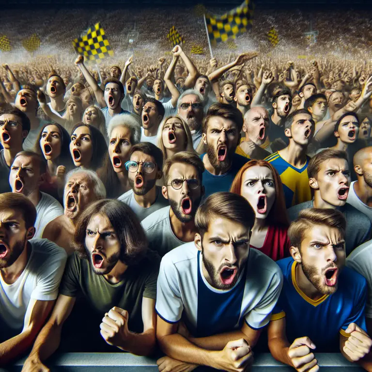 Visual representation of "barrack" - To shout insults or criticism to make someone or a team perform better.