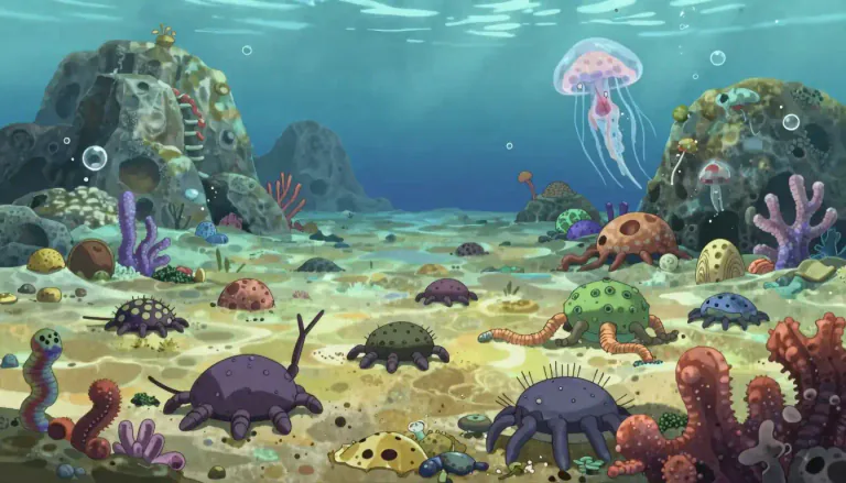 Visual representation of "cambrian" - Related to the first period of the Paleozoic era, 570 to 500 million years ago.