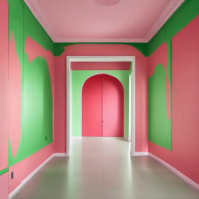 Visual representation of "watermelon" - Describing a color that is light green on the outside and pink on the inside