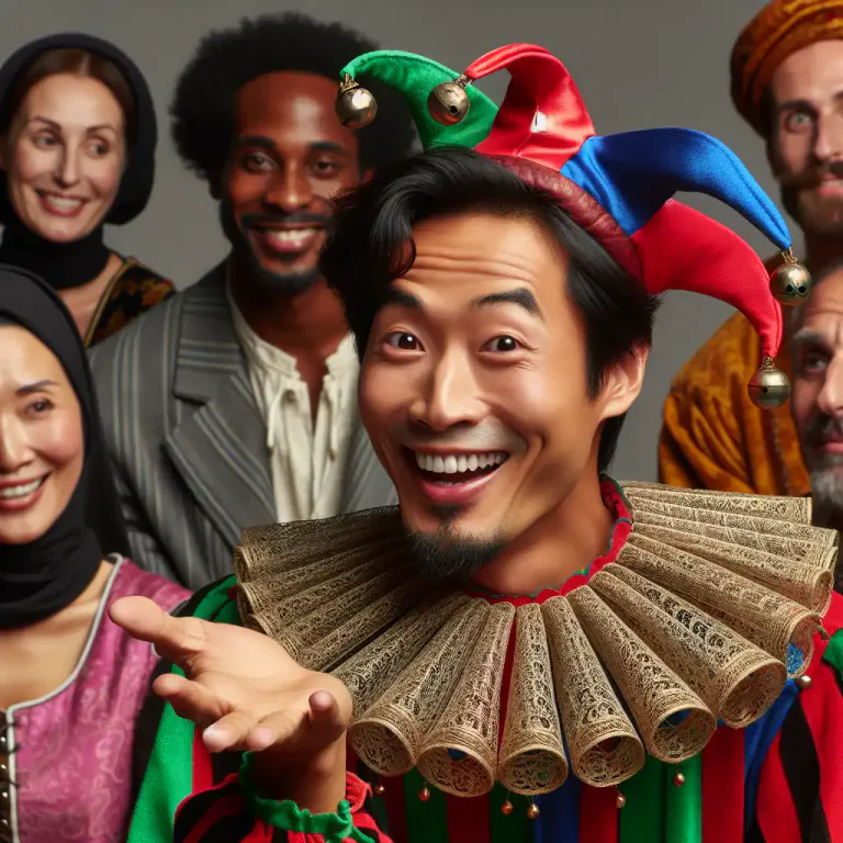 Visual representation of "jester" - A person who often makes attempts to be funny or to make people laugh.