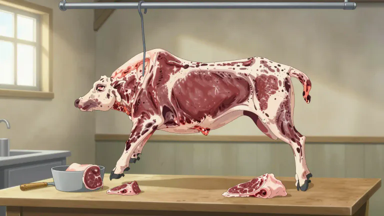 Visual representation of "carcase" - The dead body of an animal, especially one that is prepared for food or examined medically.