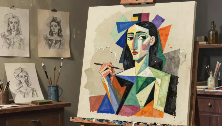Visual representation of "modernism" - An art style in the late 1800s and 1900s that breaks with traditional forms and techniques.