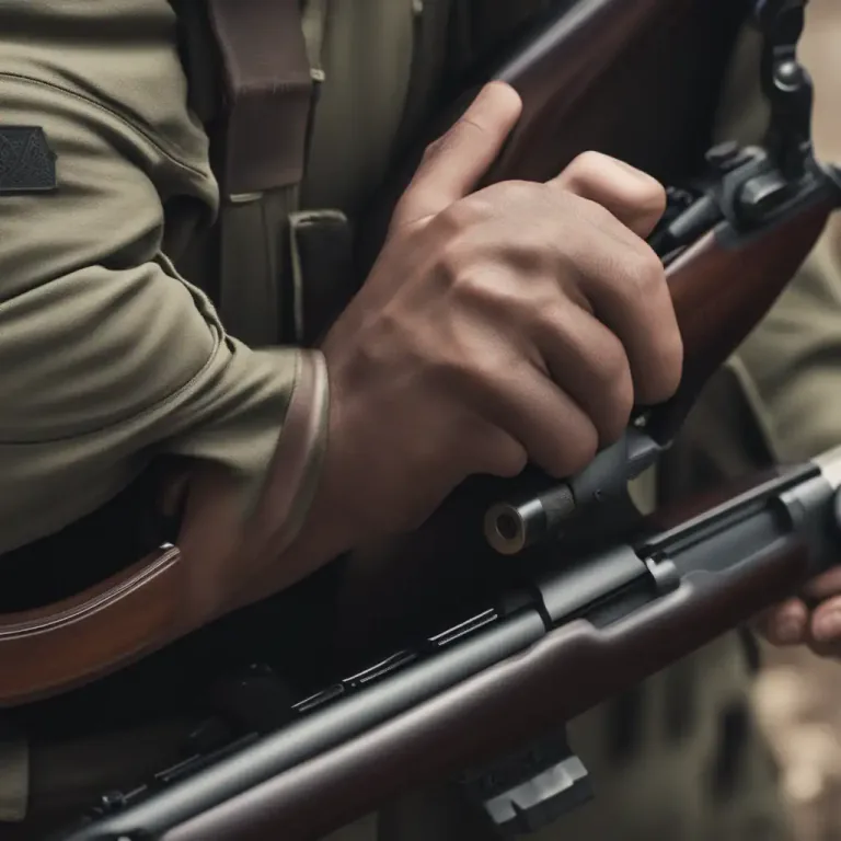 Visual representation of "stock" - The handle of a gun where it is held against one's shoulder.