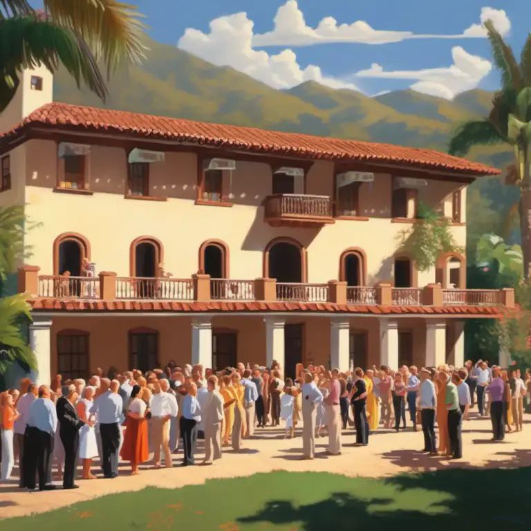 Visual representation of "hacienda" - A house on a large estate or ranch in Spanish-speaking countries