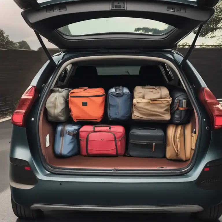 Visual representation of "dicky" - An area in a car or other vehicle where luggage can be stored.