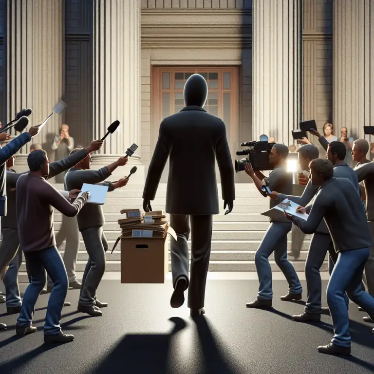 Visual representation of "obloquy" - The state of being dismissed from a position of honor or power