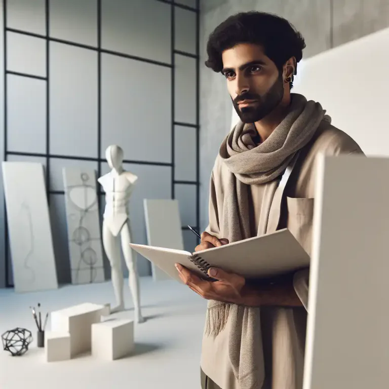 Visual representation of "conceptualist" - A person who focuses on developing new ideas or concepts, especially in art or design