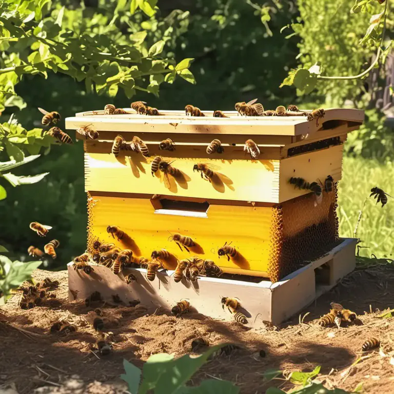 Visual representation of "ruche" - Verb for the production of honey by bees.