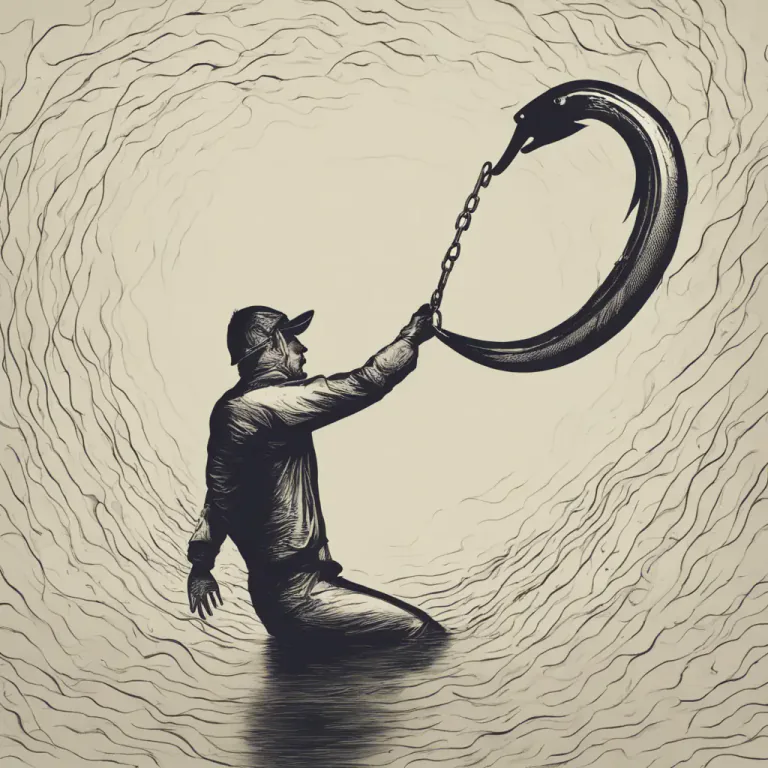 Visual representation of "off the hook" - Released or absolved from a difficult situation.