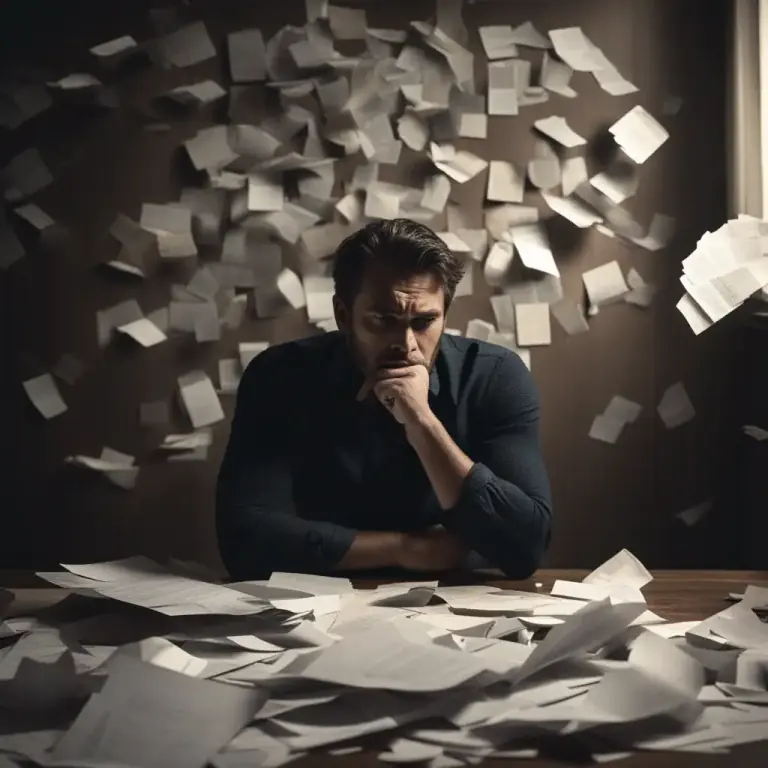 Visual representation of "turmoil" - A state of mental or emotional chaos or turmoil