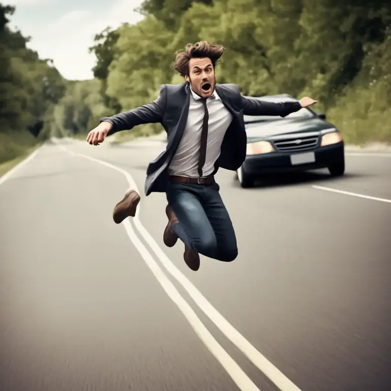 Visual representation of "a close call/shave" - An event where danger or problems are barely avoided.