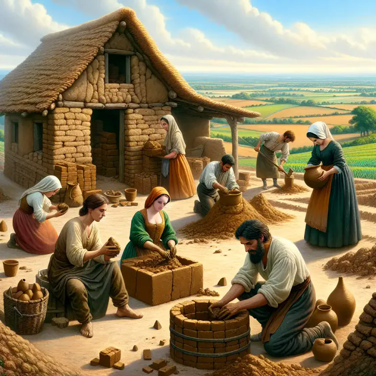 Visual representation of "adobe" - The material of this type of brick.