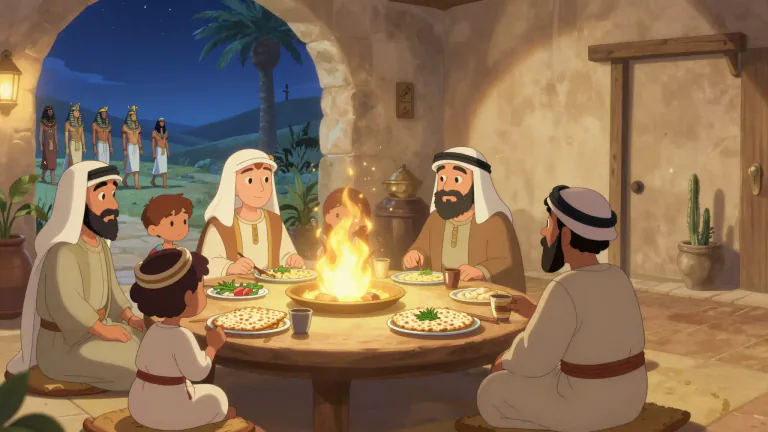 Visual representation of "passover" - A major Jewish holiday that celebrates the freedom of the Israelites from slavery in Egypt.