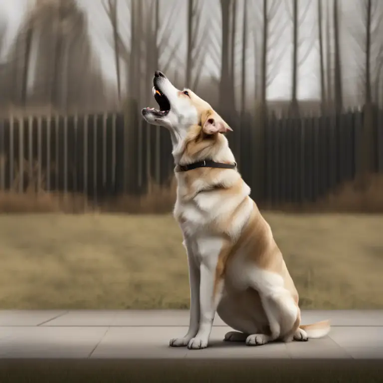 Visual representation of "bay" - The sound that a dog or a wolf makes