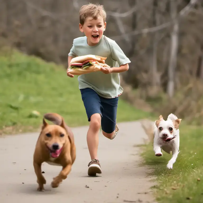 Visual representation of "run after" - to chase or pursue someone or something