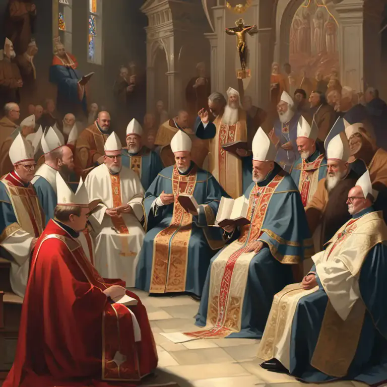 Visual representation of "council" - An assembly of people for discussion or deliberation in church affairs