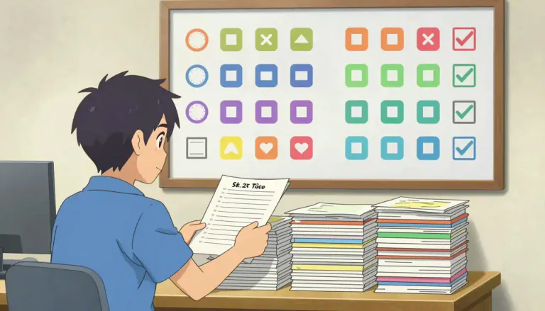 Visual representation of "methodical" - Doing something in a certain order, planned or organized way.