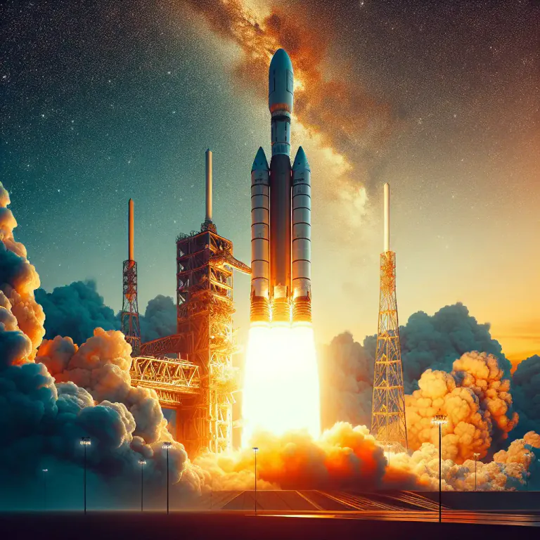 Visual representation of "launch into" - To start a vigorous or determined attempt to achieve something.