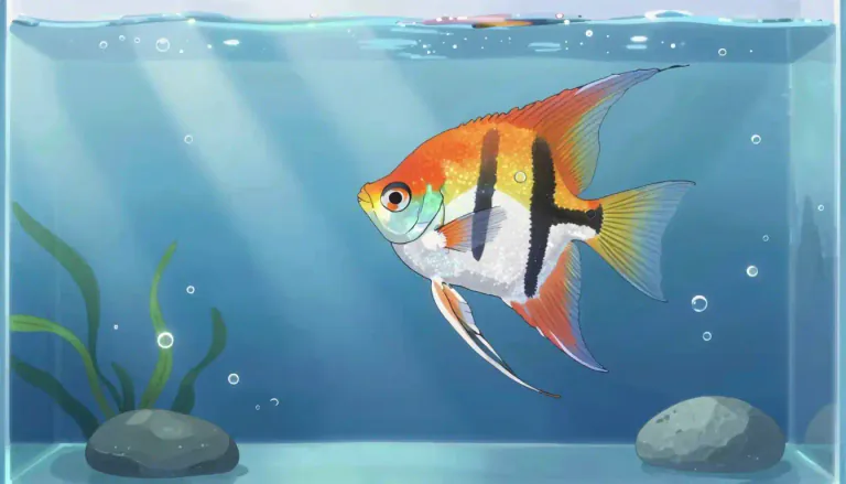 Visual representation of "angelfish" - A small, brightly colored fish often kept in aquariums, belonging to various species, especially in the family Pomacanthidae or Cichlidae.