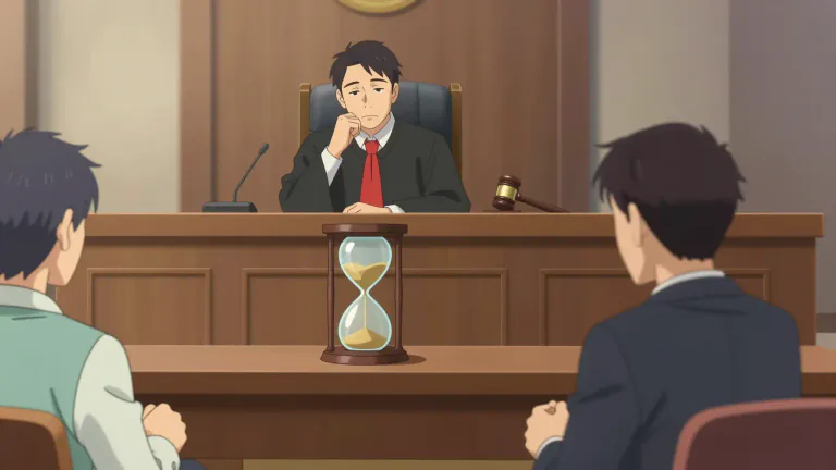 Visual representation of "pendency" - A state of awaiting a decision or resolution.