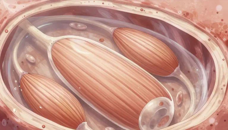 Visual representation of "sarcoplasmic" - Relating to the sarcoplasm, which is the cytoplasm of a muscle fiber, containing various organelles and myofibrils.